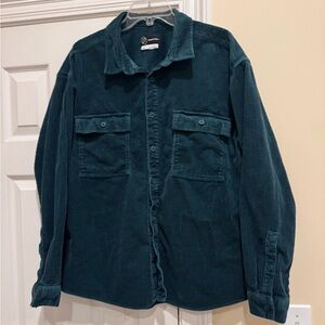 Men’s Original Use Green Corduroy Shacket XL Button Front Overshirt Jacket
